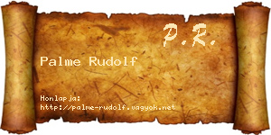 Palme Rudolf névjegykártya